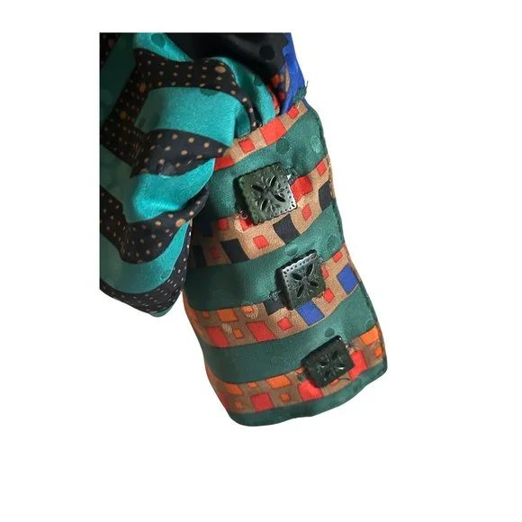 Vintage Anna Sui Multi-Colored Printed Cropped Top